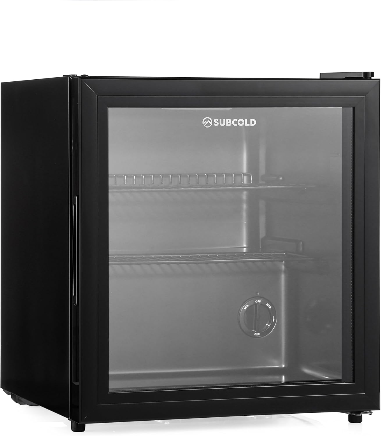 Mini Fridge 50L with Glass Door – Quiet Drinks & Beer Cooler with LED Light | Compact Small Fridge for Bedrooms, Gaming Rooms, Man Caves, Offices & Home Bars – Energy Efficient