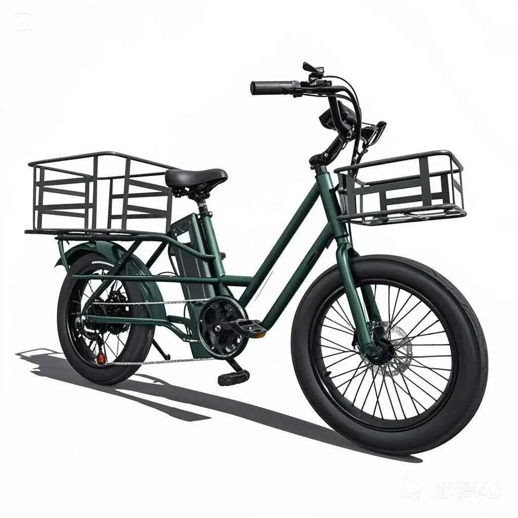 20" Fat Tire K750 Electric Cargo Bike 750W 48V 20.8Ah Battery