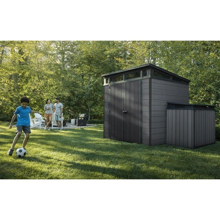 7x 7 Cortina Heavy Duty Plastic Pent Shed – Dark Grey