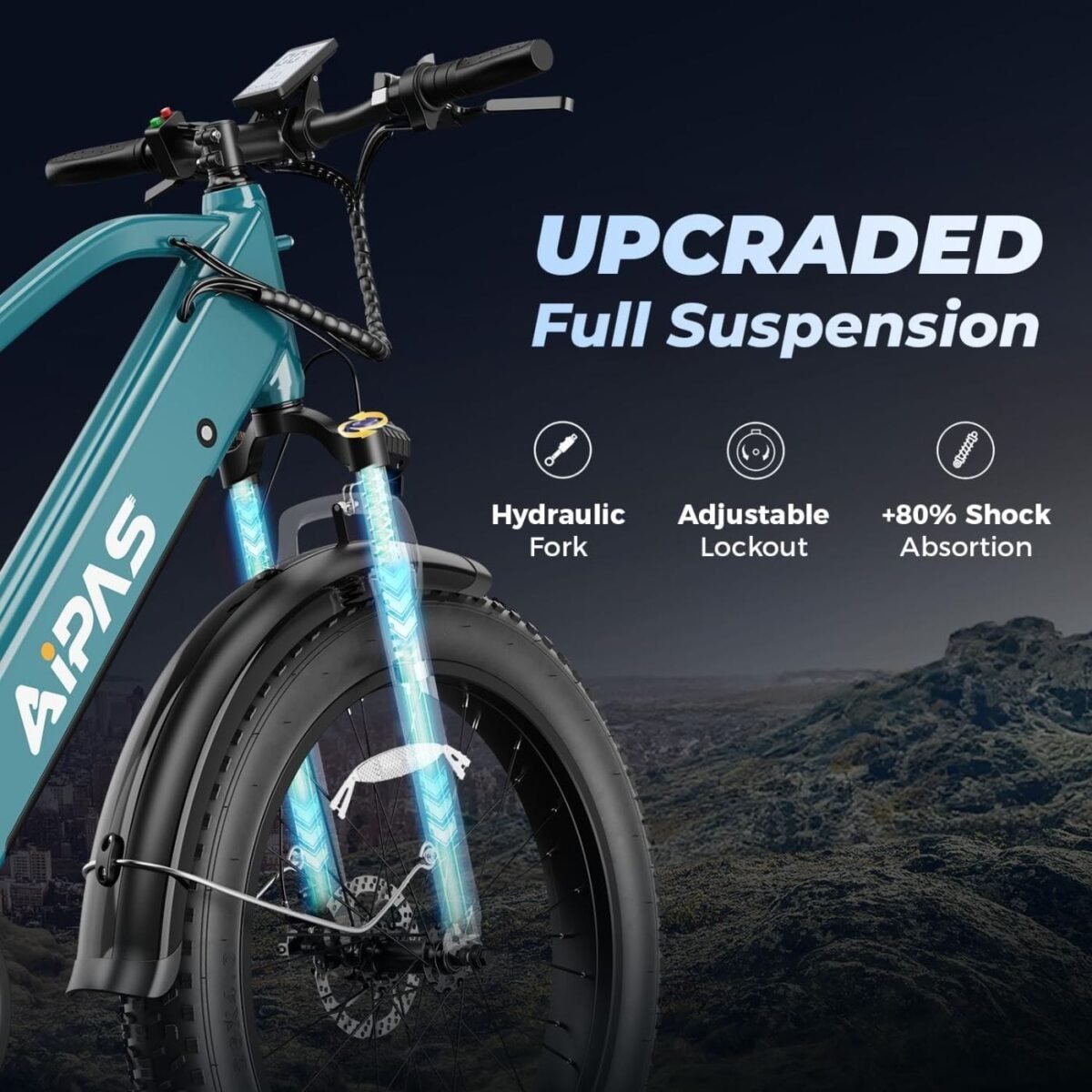 Aipas M2 Xterrain Electric Bike – Matte Black | All-Terrain E-Bike with Powerful Motor