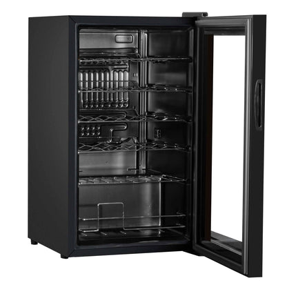 24 Bottle Wine Cooler Fridge with Digital Touch Screen Controls & LED Light, Black - DH9