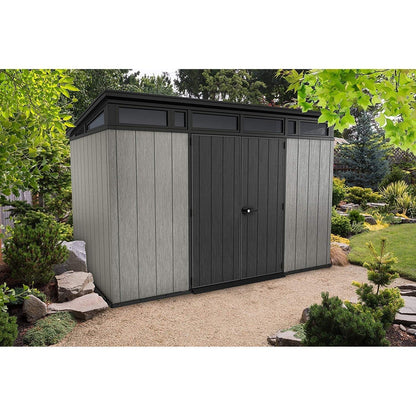 11x 7 Artisan Heavy Duty Plastic Pent Shed – Grey