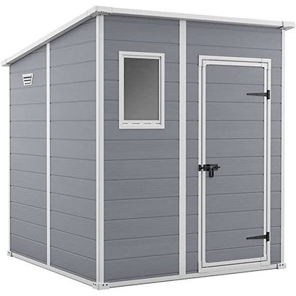 6 x 6 Manor Plastic Pent Garden Storage Shed – Grey