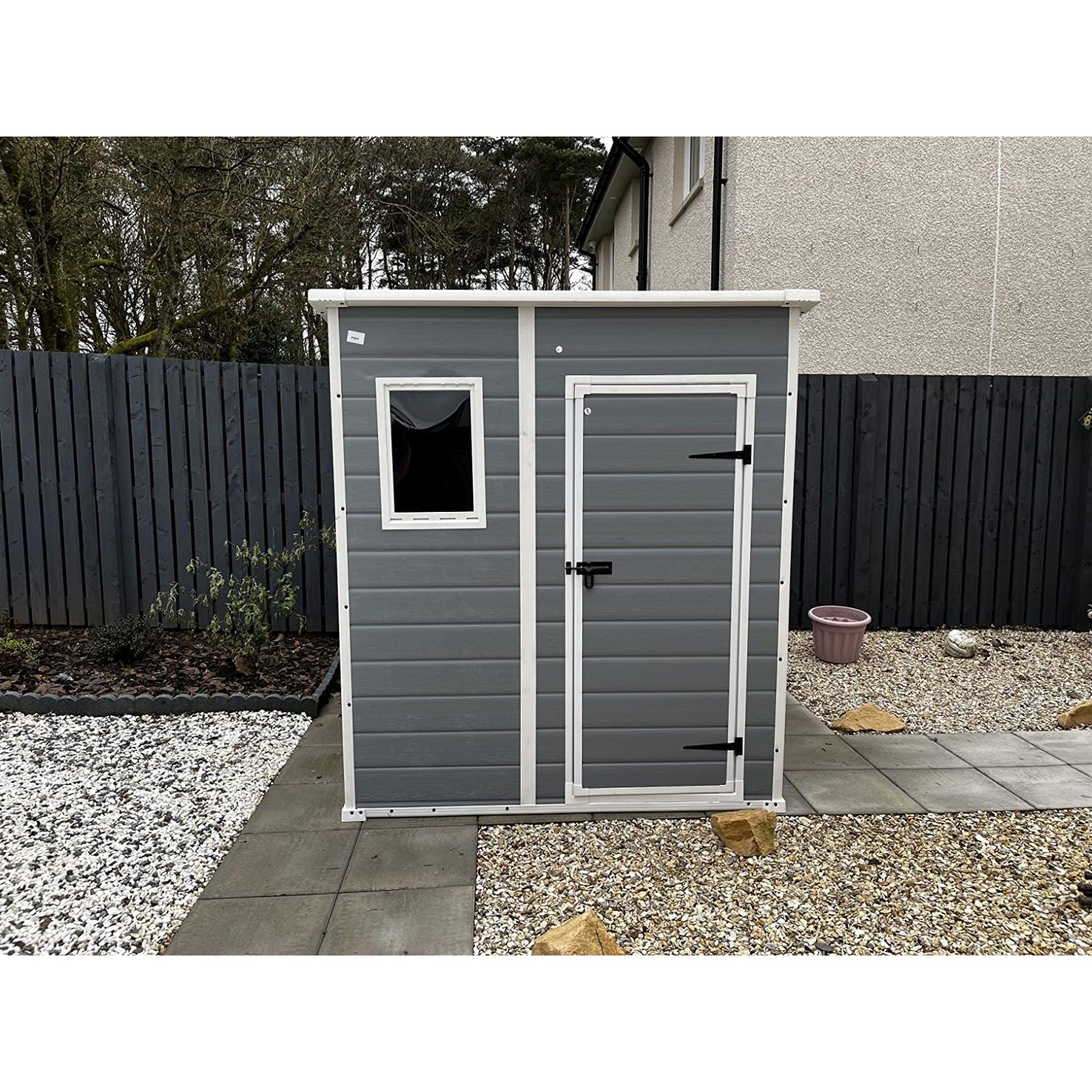 6 x 6 Manor Plastic Pent Garden Storage Shed – Grey