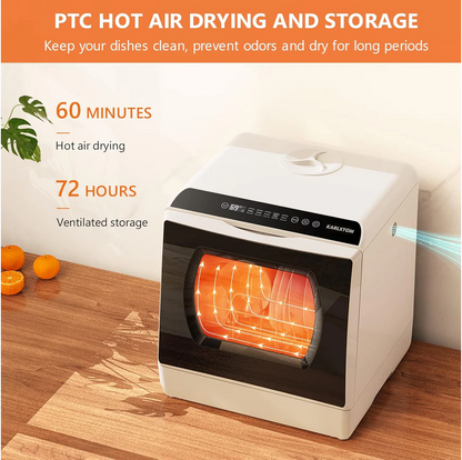 Table Top Dishwasher 6 Programs Mini Dishwasher with Touch Control, Auto-drying, Baby Care & Fruit Wash, Perfect for Small Families, Couples
