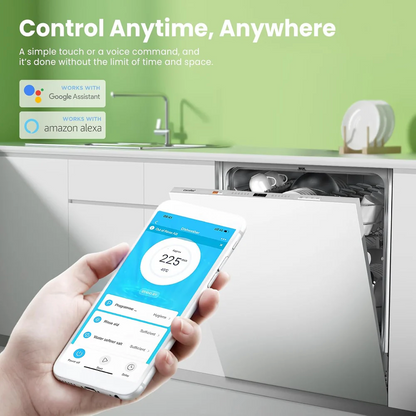 Mini Dishwasher Small Table Top Countertop Dishwasher with Built-in 5L Water Tank, Steam Wash, Ventilated Storage, Energy Class D - White