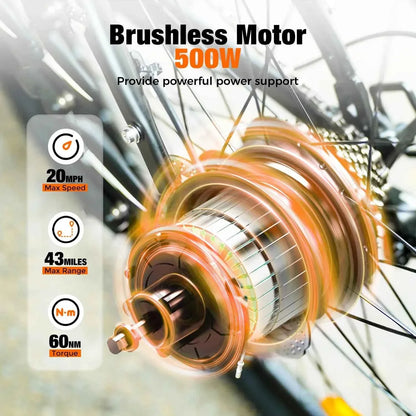 Finbike EB3 Hybrid Electric Bike 500W Motor 36V 10.4Ah Battery