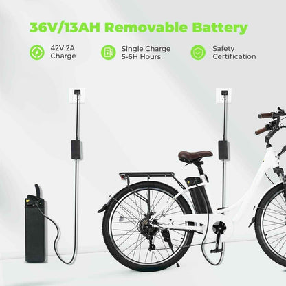 Finbike U2 Step-Thru Electric Bike 36V 13Ah Battery 75km Range