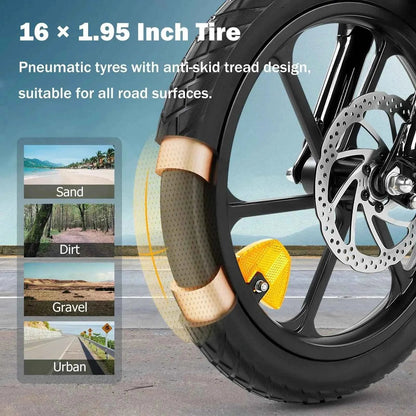 Finbike U3 Folding Electric Bike 250W 55km Range 2-3h Charge