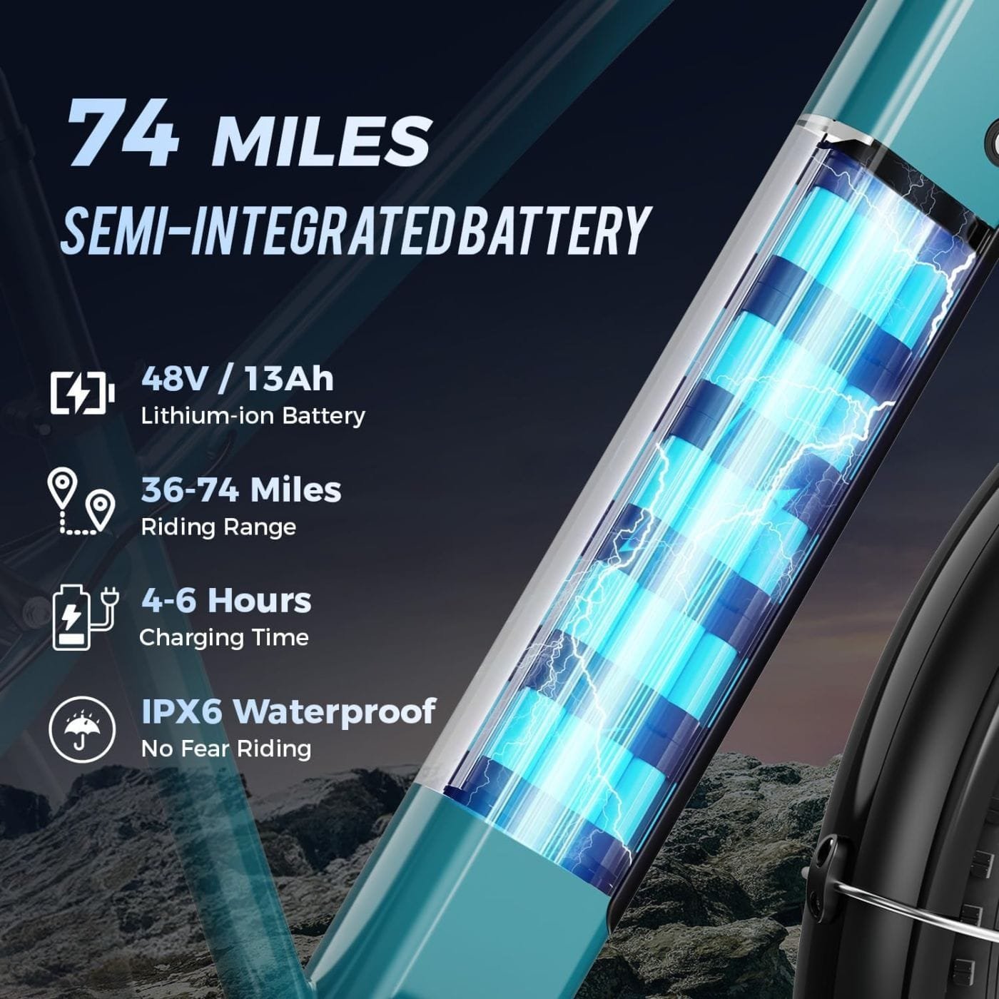 LEONX Aipas M2 Electric Mountain Bike – 1500W, 30MPH, 26″ Fat Tires