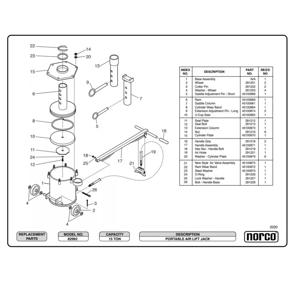 15 Ton Portable Air Lift Jack