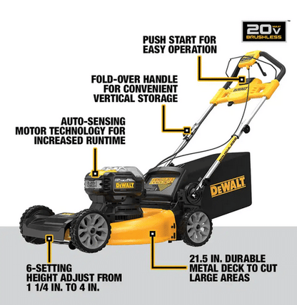 21.5 in. 20-V Li-Ion Cordless Battery Walk Behind Self Propelled Mower w/Hedge,Bare Trimmer,Blower,Cleaner,Pole/Hand Saw