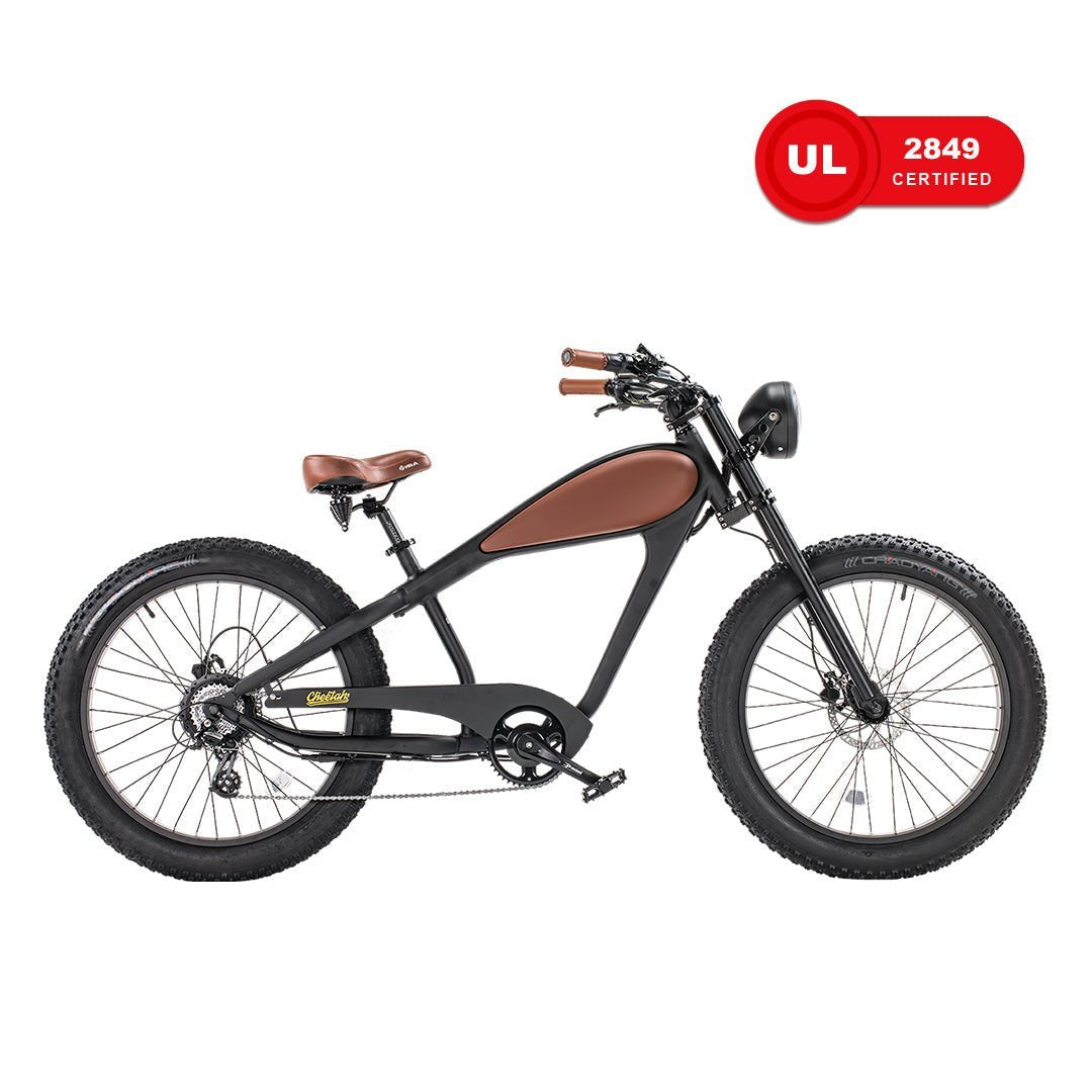 &nbsp;Revi Bikes Cheetah 48V 750W Hub Motor Fat Tire Electric Cruiser Bike