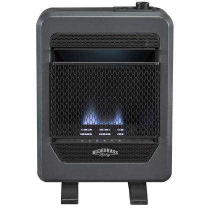 Bluegrass Living Natural Gas Vent Free Blue Flame Gas Space Heater With Base Feet – 10,000 BTU, T-Stat Control – Model# B10TNB-B
