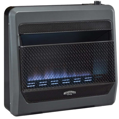 Bluegrass Living Natural Gas Vent Free Blue Flame Gas Space Heater With Blower and Base Feet – 30,000 BTU, T-Stat Control – Model# B30TNB-BB