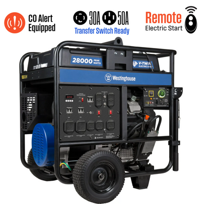 Westinghouse 28,000 Peak Watt Home Backup Portable Generator, Remote Electric Start with Co Sensor