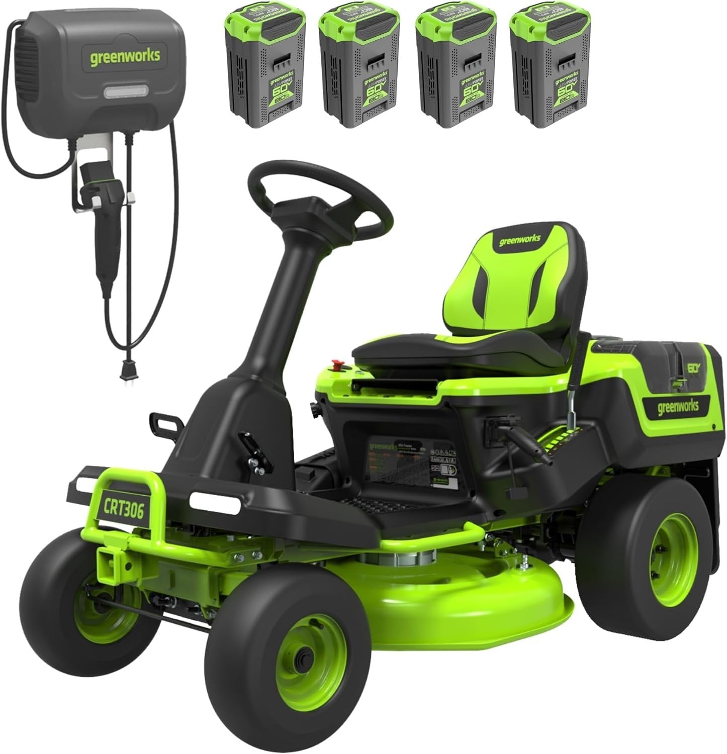 Greenworks 60V 30” CrossoverT Riding Lawn Tractor with 8.0 Ah