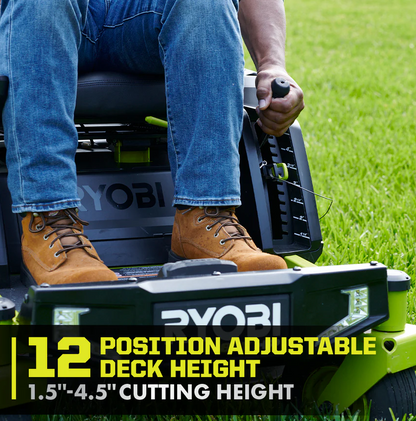 RYOBI 80V HP Brushless 30 in. Battery Electric Cordless Zero Turn Mower with 80V 10 Ah Batteries